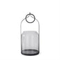 ROUND BLACK METAL LANTERNS W/OPEN DOME