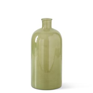 HAND SPRAYED GREEN GLASS BOTTLES