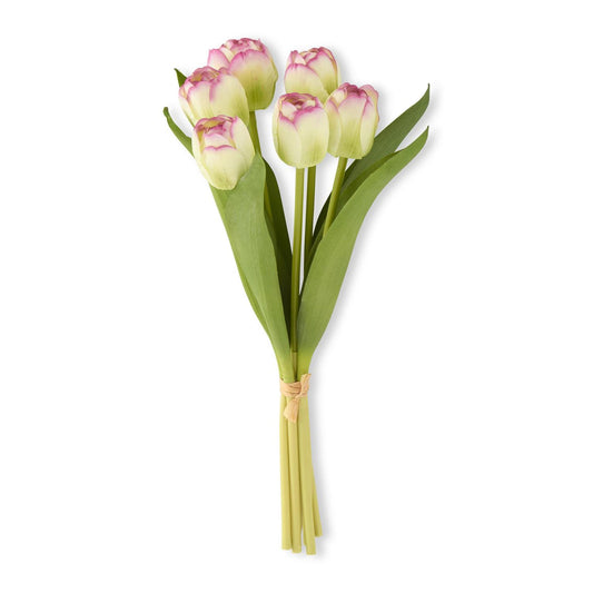 GREEN W/ PURPLE REAL TOUCH TULIP BUNDLE