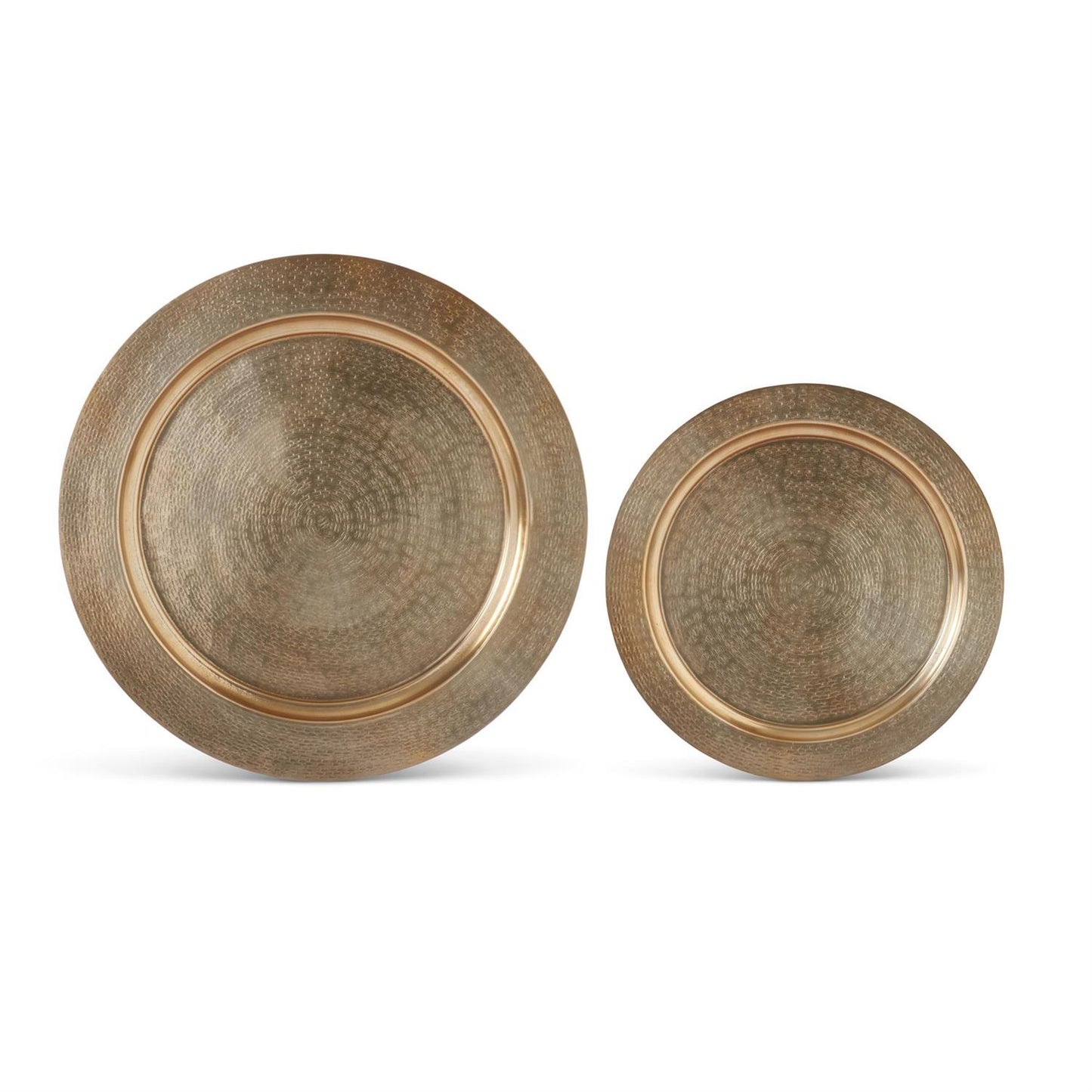 TEXTURED ANTIQUE GOLD RIMMED TRAY