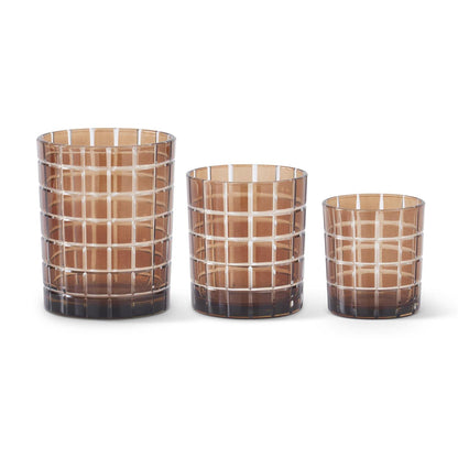 BROWN ETCHED VOTIVES