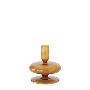 AMBER GLASS TAPER CANDLEHOLDERS