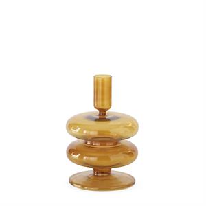 AMBER GLASS TAPER CANDLEHOLDERS