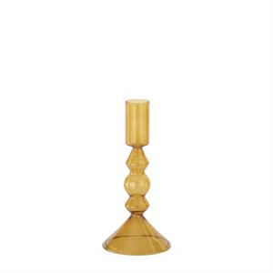 AMBER GLASS TAPER CANDLEHOLDERS