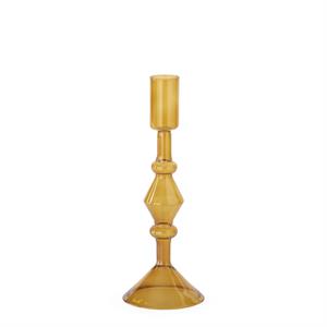 AMBER GLASS TAPER CANDLEHOLDERS