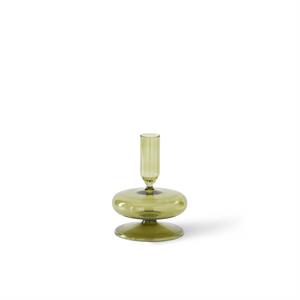 GREEN GLASS TAPER CANDLEHOLDERS