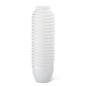 WHITE RIBBED CARVED WOOD VASES