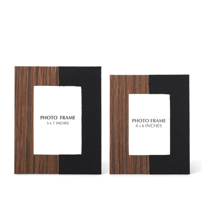 WOOD & BLACK FABRIC FRAMES