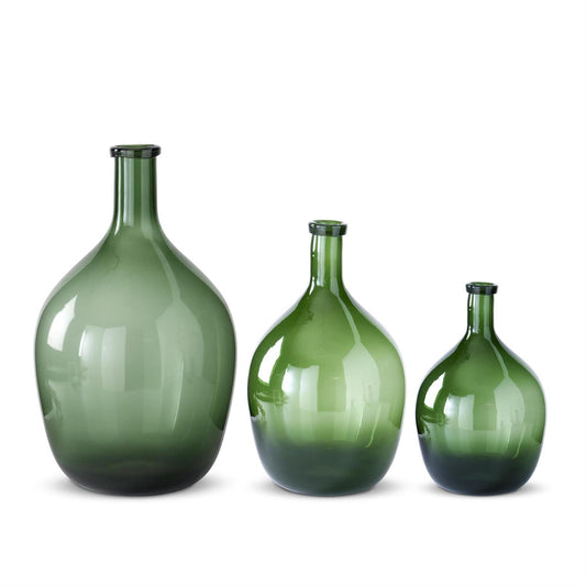 GREEN LONG NECK VASES