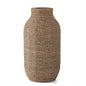 WOVEN GRASS & WOOD VASES