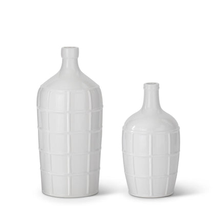 GRID PRESSED CERAMIC VASE