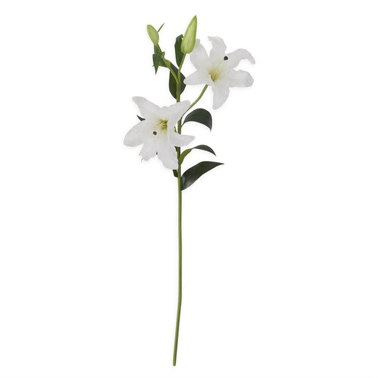 WHITE REAL TOUCH LILY STEM W/3BLOOMS