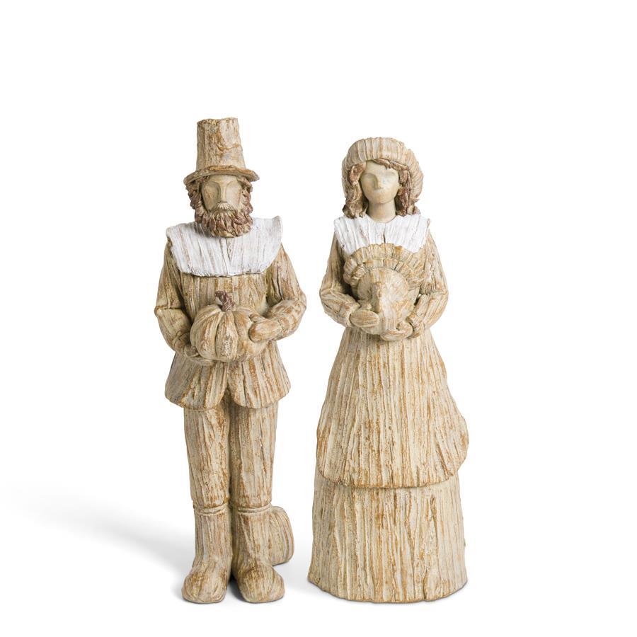 MAN AND LADY RESIN PILGRIMS