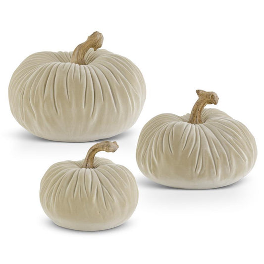 TAUPE VELVET PUMPKIN