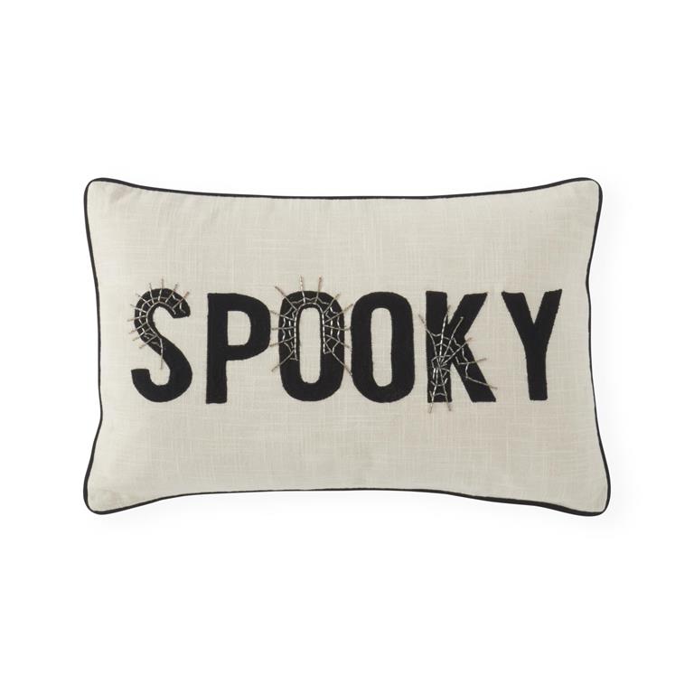 SPOOKY CREAM EMBROIDERED PILLOW