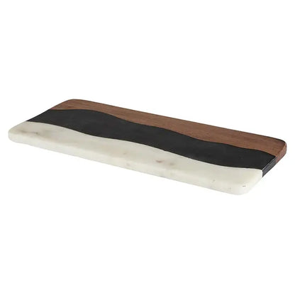 MARBLE & WOOD SERVING BOARD