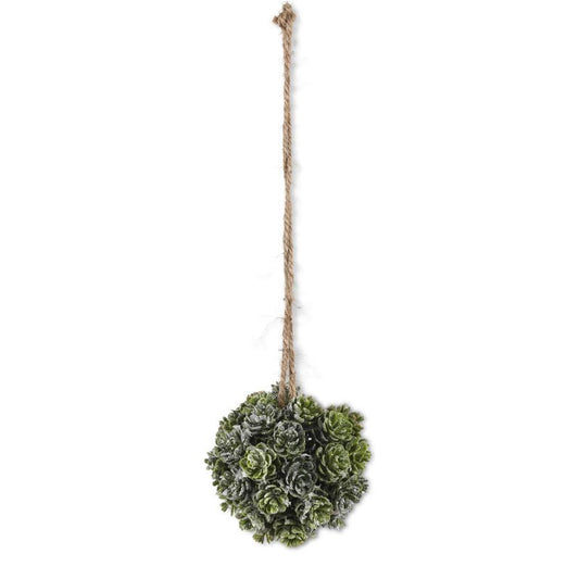 FROSTED SUCCULENT BALL ORNAMENT