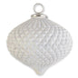 WHITE GLASS EMBOSSED ORNAMENT