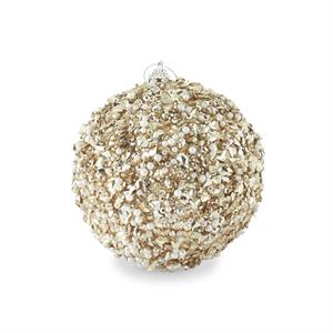 CHAMPAGNE SEQUINS AND BEAD EMBELLISHED ORNAMENT