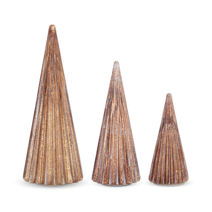 RIBBED COPPER LED MERCURY GLASS TREES