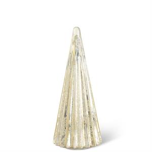 RIBBED GOLD LED MERCURY GLASS TREES