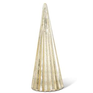 RIBBED GOLD LED MERCURY GLASS TREES