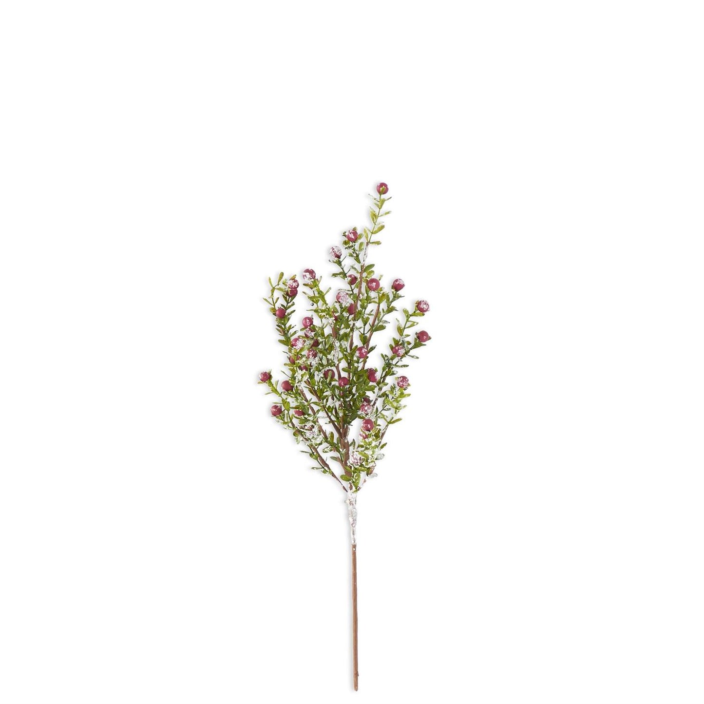 21" GLITTERED SNOWY BERRY LEAF BUSH