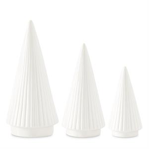 VERTICAL RIBBED WHITE CERAMIC TREES