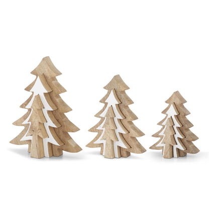 WOOD TREES WITH WHITE CENTER CUTOUT