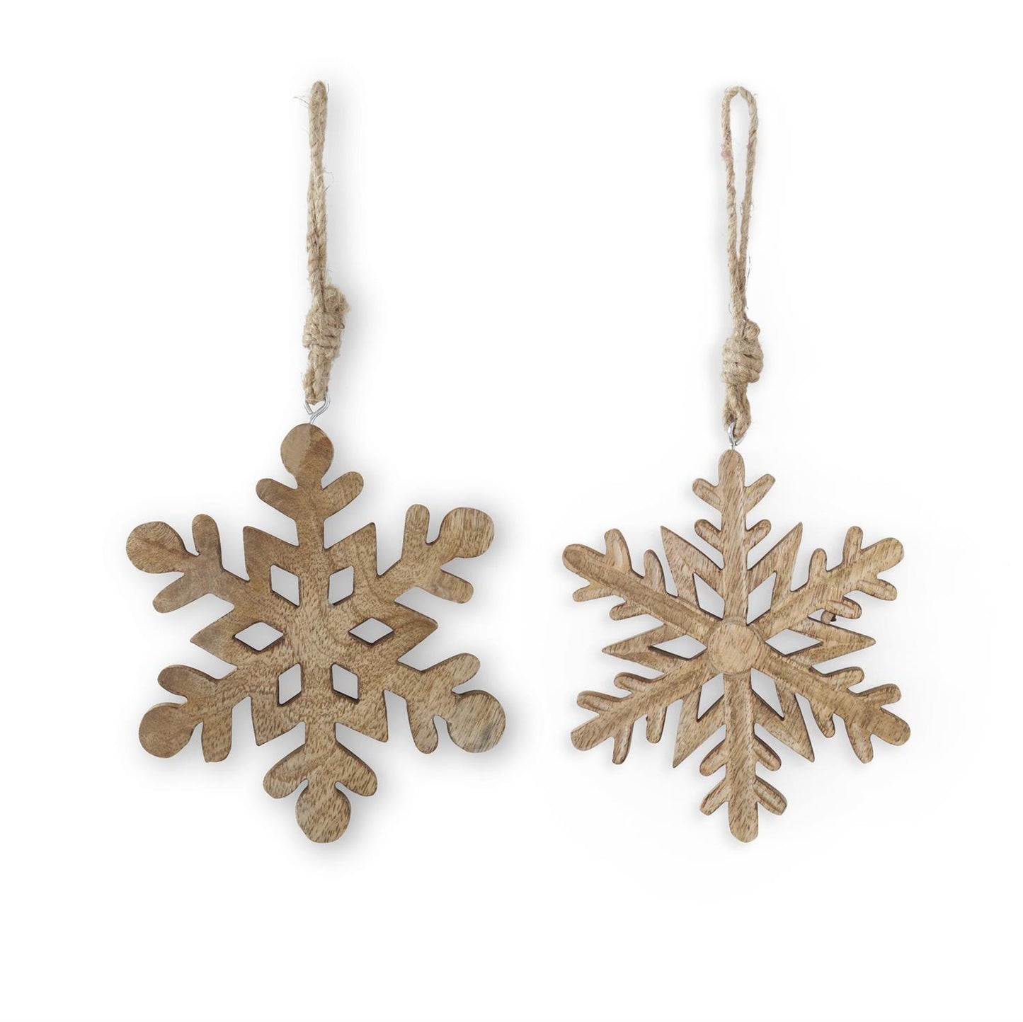 WOOD SNOWFLAKE ORNAMENTS