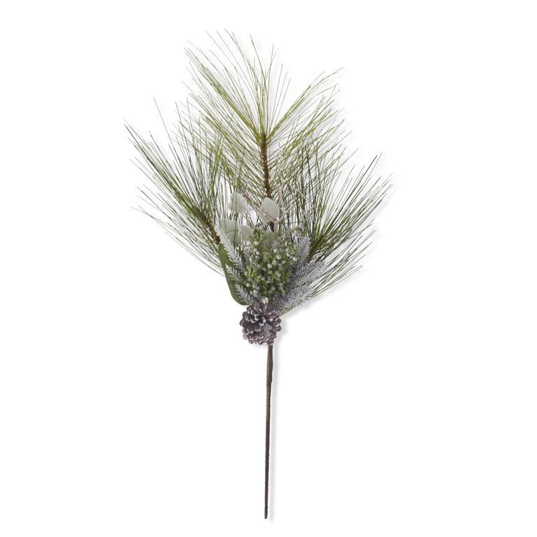 BLUE SPRUCE LONG NEEDLE STEM WITH PINECONES