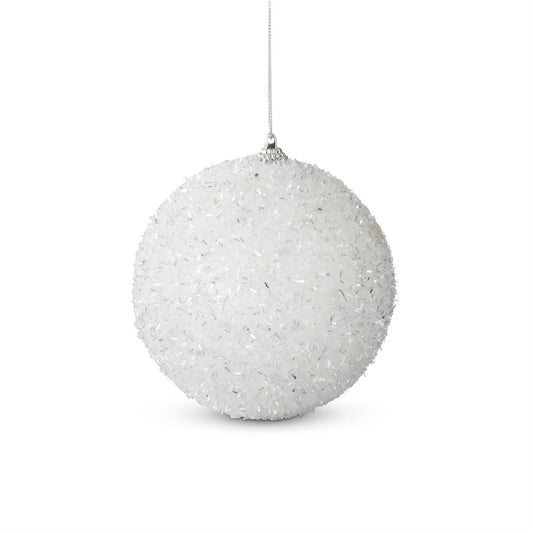 WHITE GLITTERED ORNAMENT