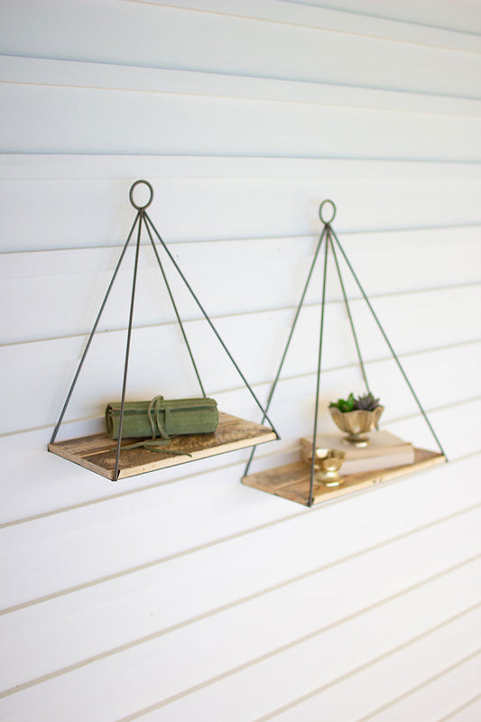 TRIANGLE SHELF w/RECYCLED WOOD