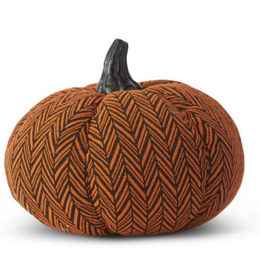 ORANGE AND BLACK HERRINGBONE PUMPKIN