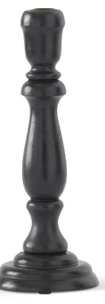 BLACK WOOD TAPER CANDLEHOLDERS