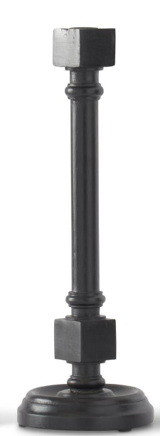 BLACK WOOD TAPER CANDLEHOLDERS