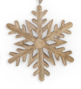 WOOD SNOWFLAKE ORNAMENTS