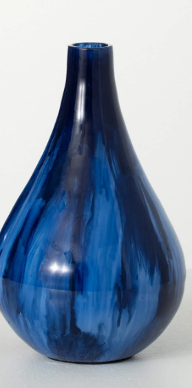 COBALT BLUE IRIDESCENT VASES