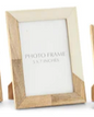 WOOD & CREAM RESIN TILE PHOTO FRAME