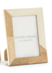 WOOD & CREAM RESIN TILE PHOTO FRAME