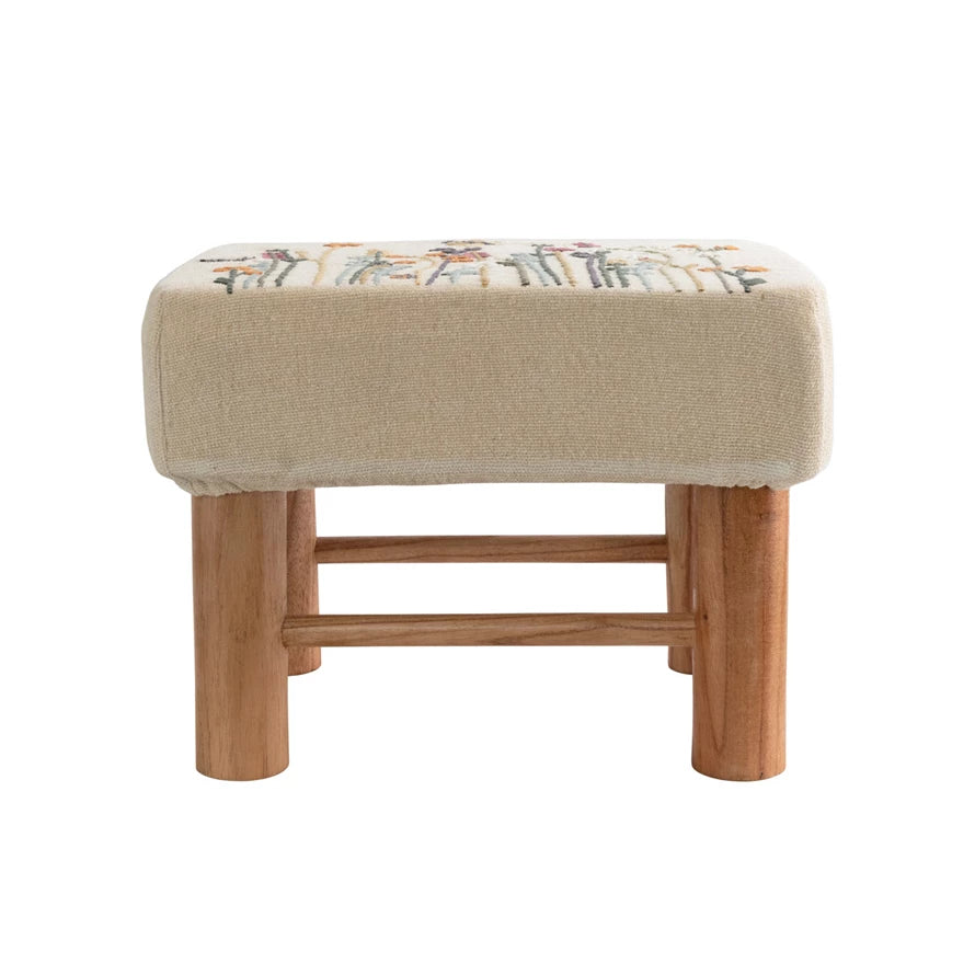 FLORAL EMBROIDERY STOOL