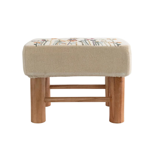 FLORAL EMBROIDERY STOOL