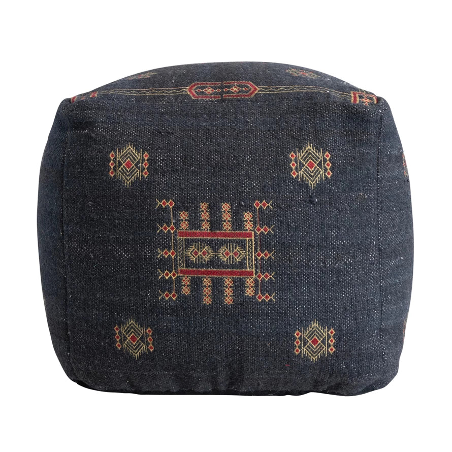 COTTON & WOOL KILIM POUF