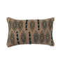 TEAL EMBROIDERED FRINGE LUMBAR PILLOW