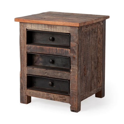 RECLAIMED WOOD & METAL END/SIDE TABLES