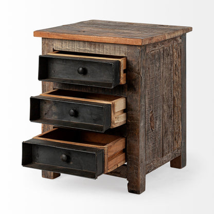 RECLAIMED WOOD & METAL END/SIDE TABLES