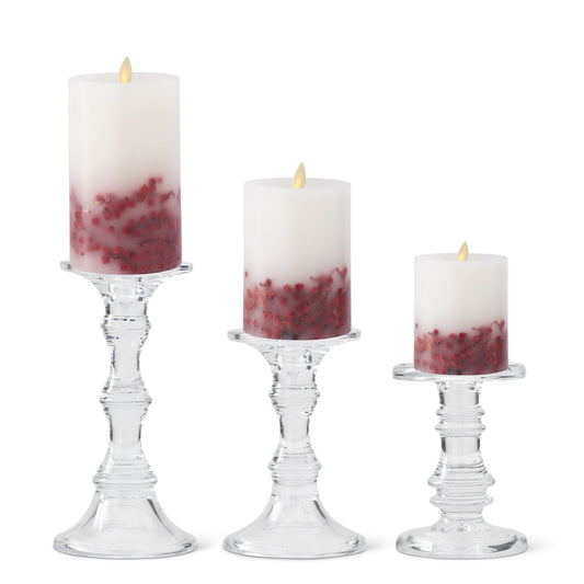 CANDLEHOLDER & RED BERRY LUMINARA CANDLE