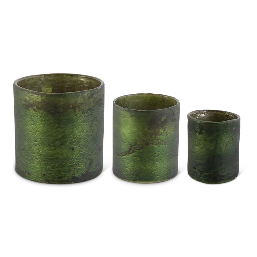 OLIVE GREEN MATTE GLASS CONTAINERS