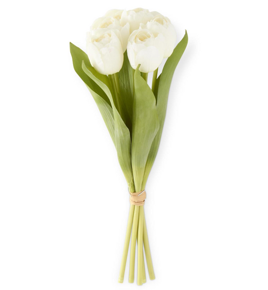 WHITE REAL TOUCH TULIP BUNDLE