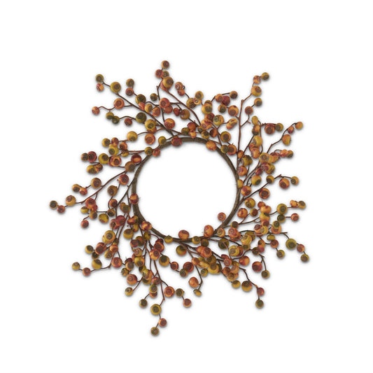 ORANGE/FLAME BERRY CANDLE RING/WREATH